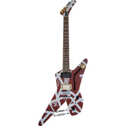 EVH Striped Series Shark Electric Guitar, Pao Ferro Fingerboard - Burgundy With Silver Stripes