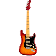 Fender American Ultra Luxe Stratocaster® Electric Guitar, Plasma Red Burst