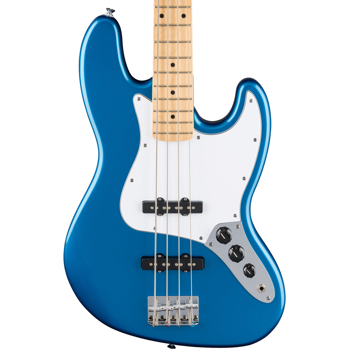 Fender Standard Jazz Bass - Maple Fingerboard, White Pickguard, Aqua Marine Metallic
