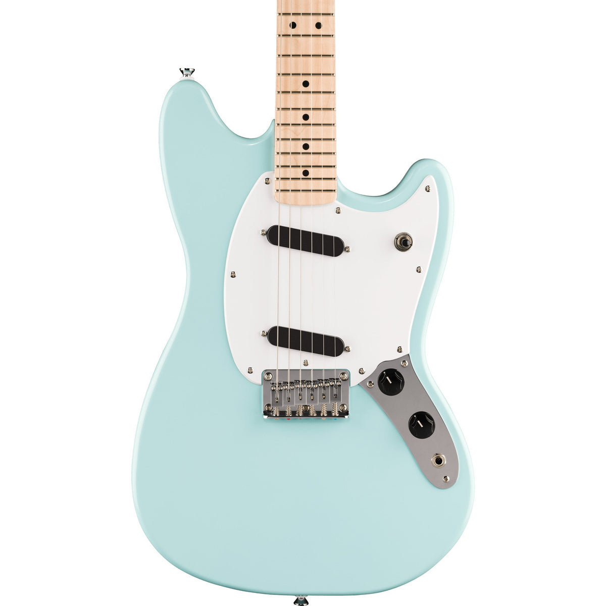 Squier Sonic Mustang Guitar - Maple Fingerboard, White Pickguard, Daphne Blue
