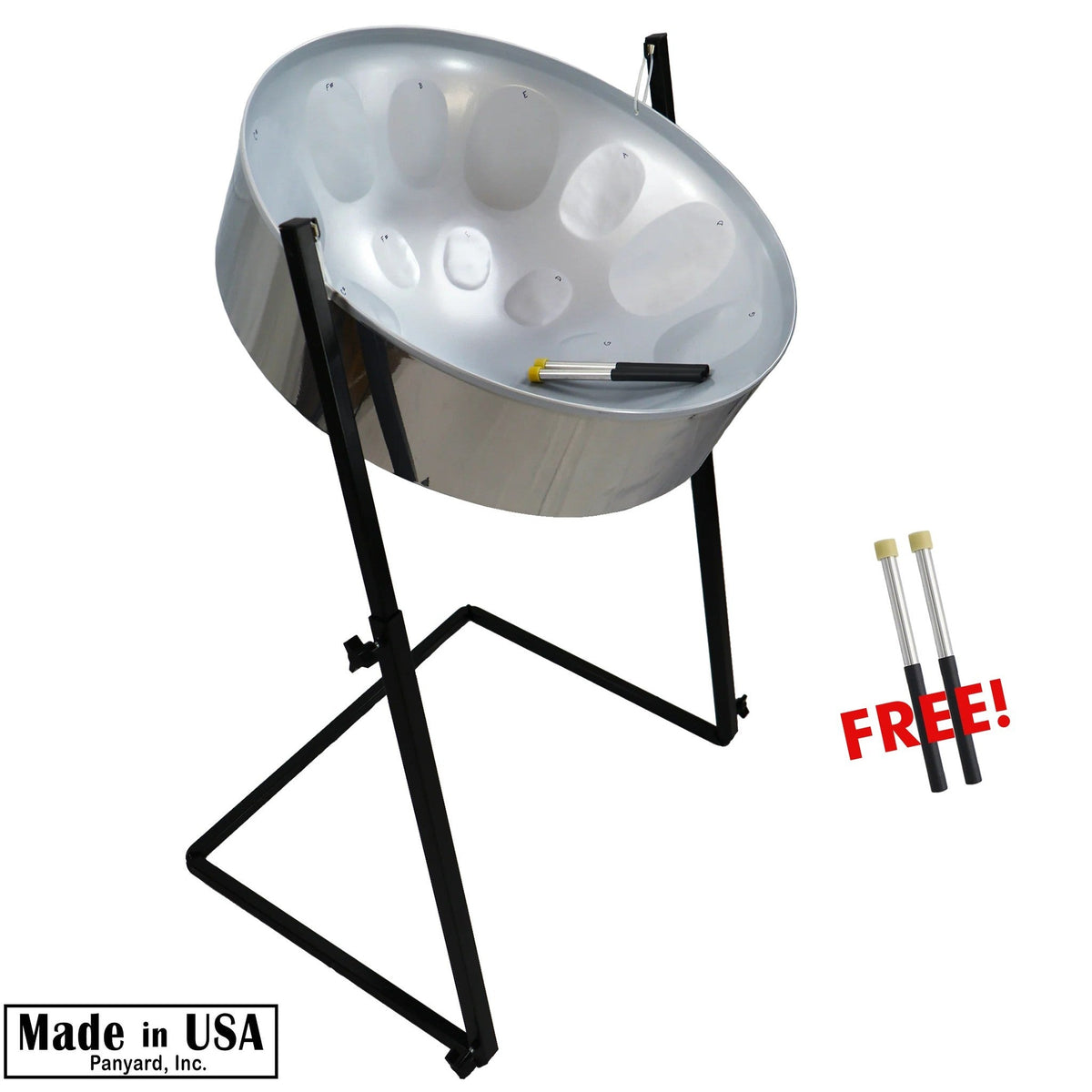 Panyard C-20 Lead Steel Pan - High Gloss Silver Package