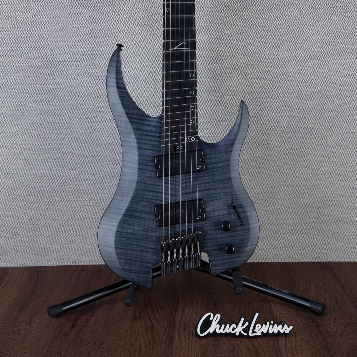 Legator G7FSS Ghost Multiscale 7-String Electric Guitar - Black Flame