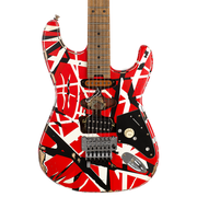 EVH Striped Series Frankie Relic Electric Guitar - Red with Black Stripes