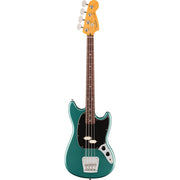Fender American Professional Classic Mustang Electric Bass Guitar, Rosewood Fingerboard - Faded Sherwood Metallic Green