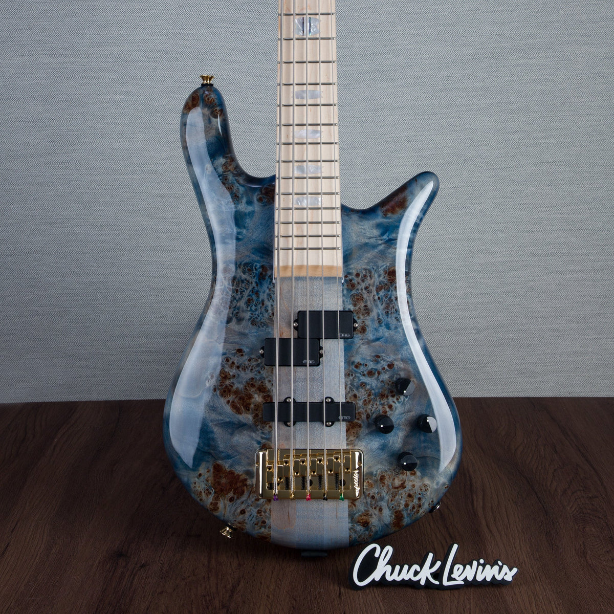 Spector Euro 5 LT 5-String Bass Guitar - Exotic Poplar Burl Blue Fade - CHUCKSCLUSIVE - #]C121SN 21050