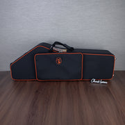 Marcus Bonna Baritone Saxophone Low A Case with Wheels - Black with Orange Trim and Badge