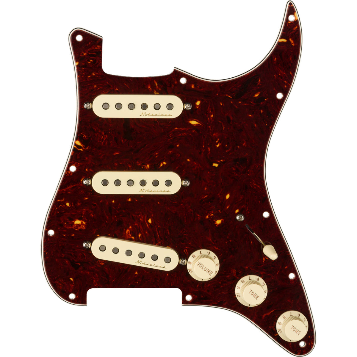 Fender Pre-Wired Strat Pickguard, Vintage Noiseless SSS Tortoiseshell 11 Hole PG