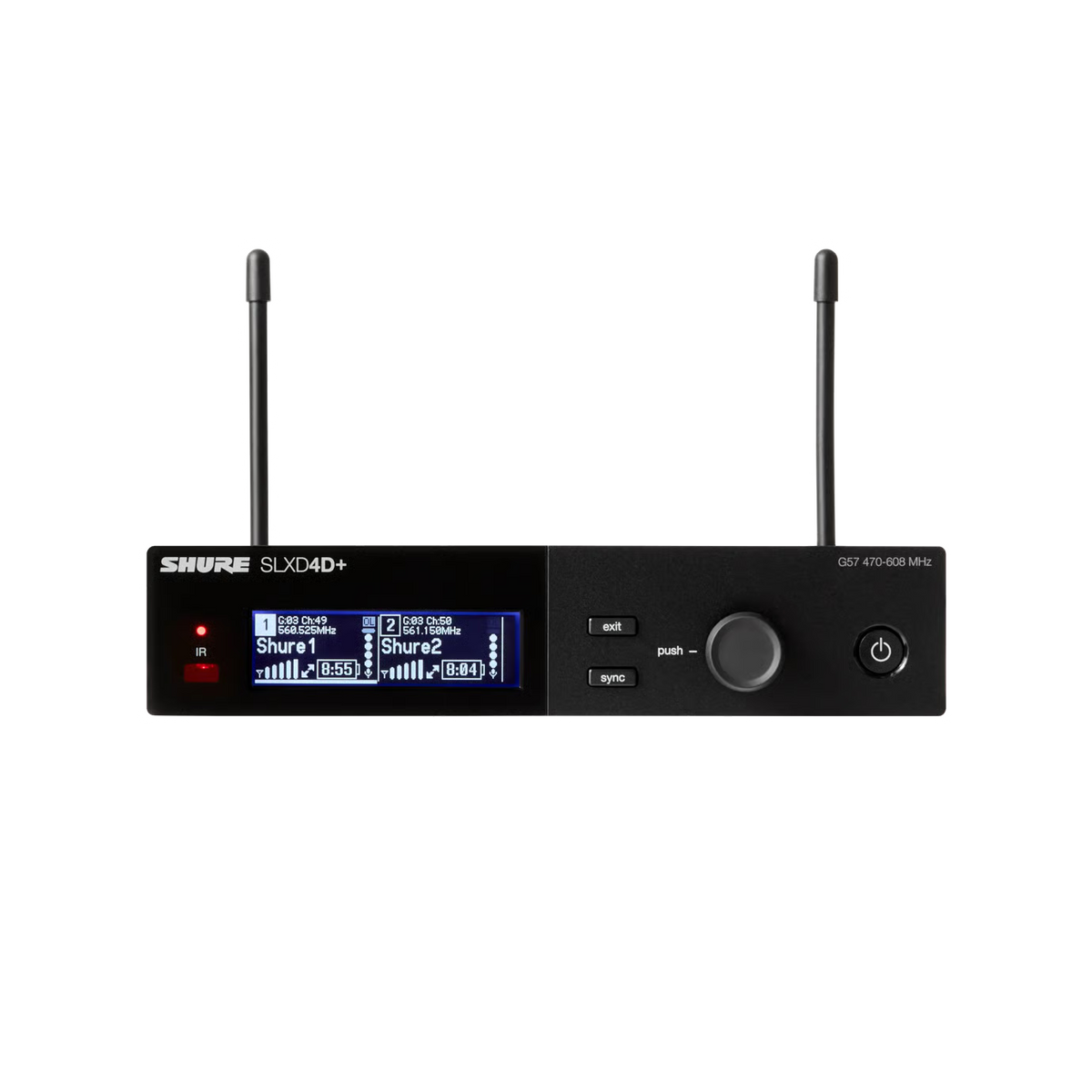 Shure SLXD4D+ Dual-Channel Half-Rack Receiver - G57 Band