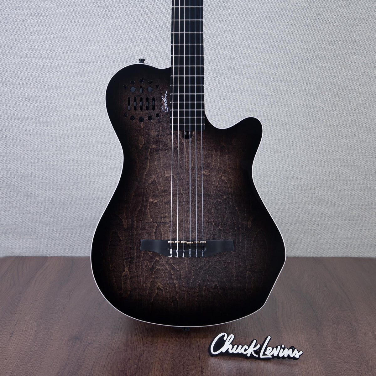 Godin MultiAc Grand Concert SA Nylon String Acoustic-Electric Guitar - Trans Black - CHUCKSCLUSIVE - #25313351