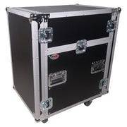 ProX T-12MRSS13ULT 13U Top 12U Front Rack Combo Flight Case with Laptop Shelf and Casters