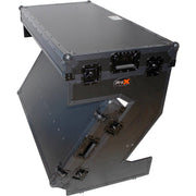 ProX DJ Z-Table MK2 Portable Z-Style DJ Table Flight Case w/Handles & Wheels - Black