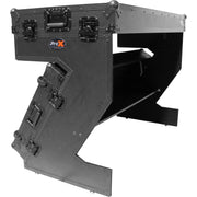 ProX DJ Z-Table MK2 Portable Z-Style DJ Table Flight Case w/Handles & Wheels - Black