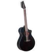 Breedlove Discovery S Concert Double Course 12-String Acoustic Electric Guitar - Satin Black