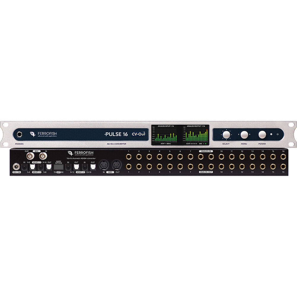 Ferrofish Pulse 16 with Analog Outputs Modified for CV/Gate Compatibility