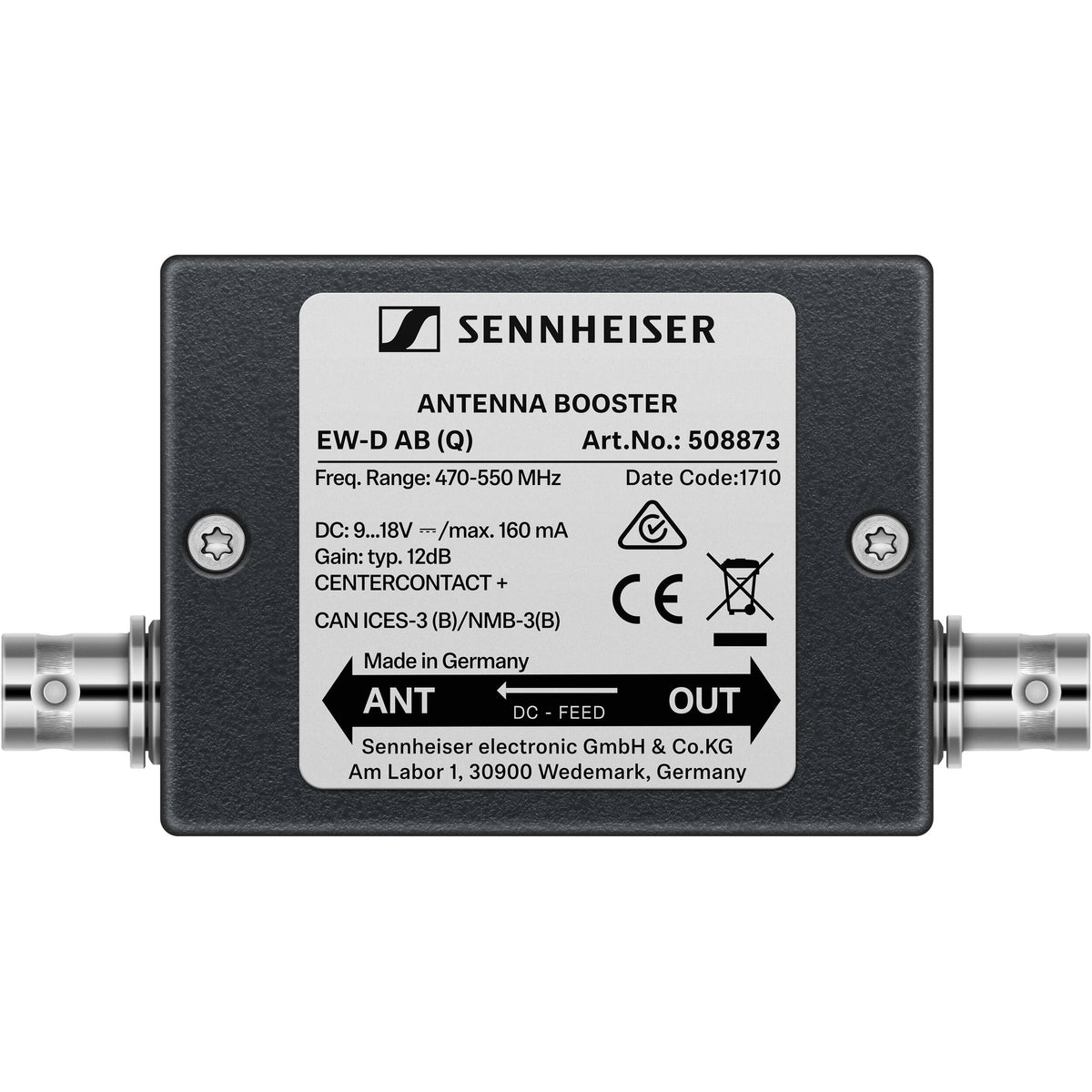 Sennheiser EW-D AB Inline Antenna Booster - Frequency Q: 470 to 550 MHz