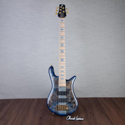 Spector Euro 5 LT Poplar Burl Over Ash 5-String Electric Bass Guitar - Faded Light Blue Gloss - CHUCKSCLUSIVE - #]C121NB23330