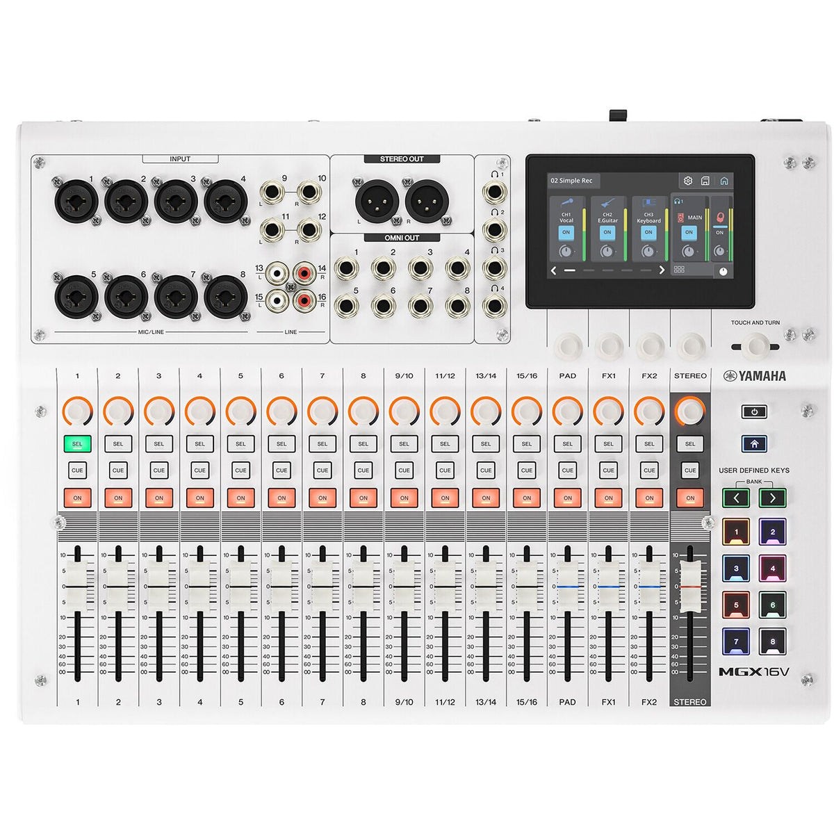 Yamaha MGX16V 22-Channel Digital Mixing Console with Video Interface - White