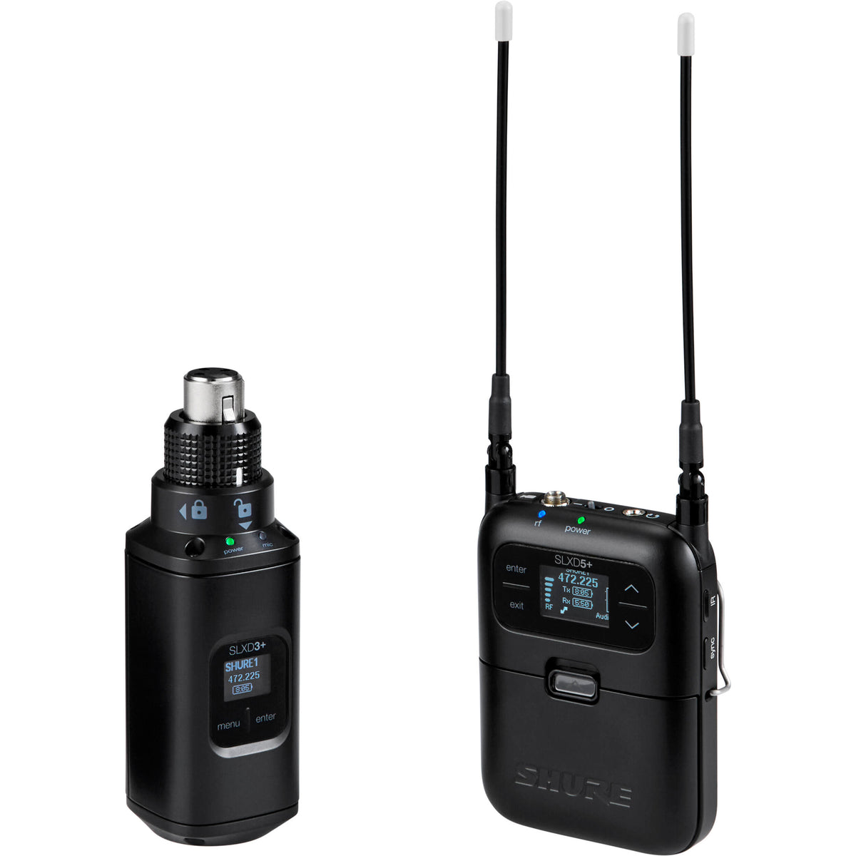 Shure SLXD35+ Digital Camera-Mount Wireless Plug-On Transmitter System - G57: 470 to 608 MHz