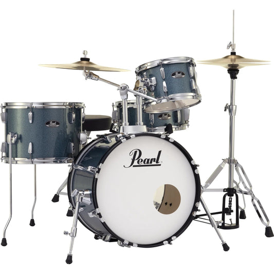 Pearl Roadshow Complete 4-Piece Drum Set with Hardware and Cymbals - Aqua Blue Glitter