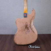 Fender Custom Shop Time Machine Series 1962 Bass VI Super Heavy Relic Electric Bass Guitar - Aged Dirty Shell Pink - #CZ590972