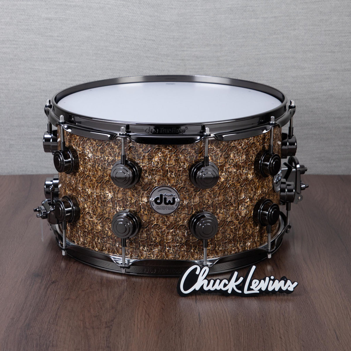 DW 8 x 14-Inch Collector's X1 Maple Snare Drum - FP Gold BOA with Black Nickel Hardware