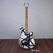 EVH Custom Shop Special Edition Wolfgang Stripes Electric Guitar - White/Black Stripes - #WG17606A