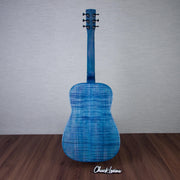 Beard Guitars Trailhead Resonator Curly Maple Acoustic Electric Guitar - Denim Blue - #1955-25