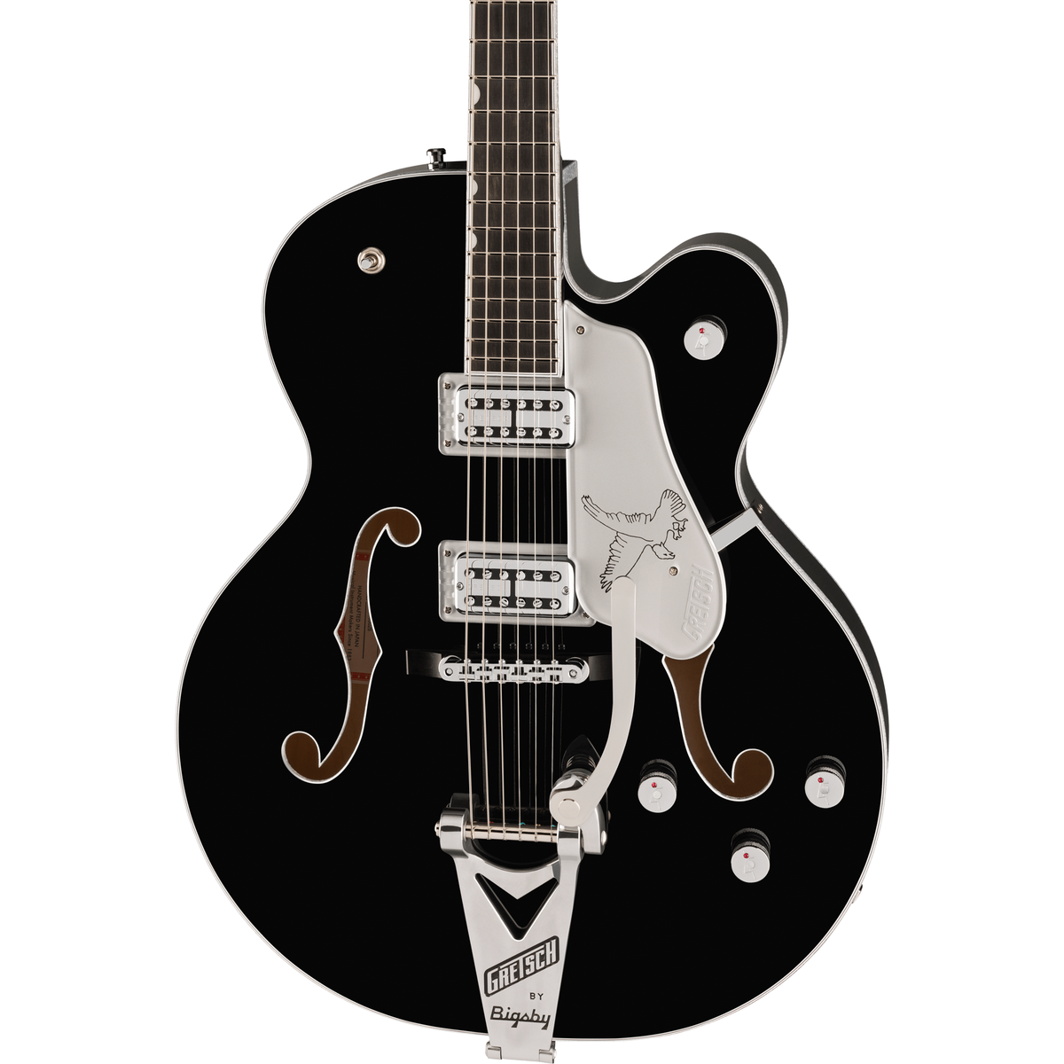 Gretsch Falcon Hollow Body Electric Guitar with String-Thru Bigsby - Black