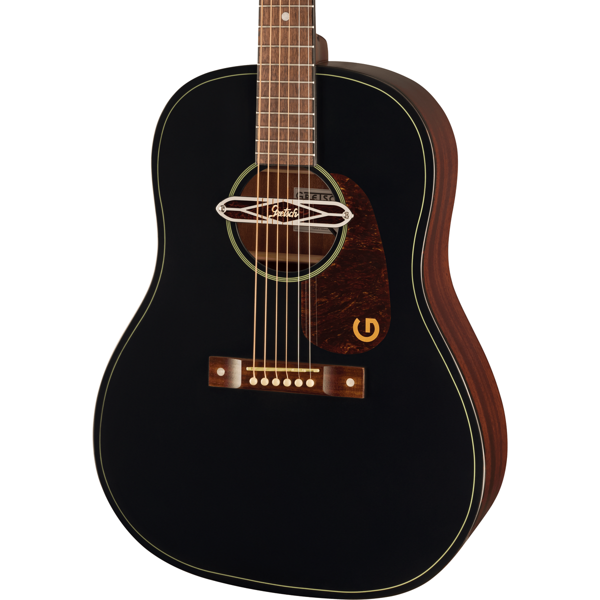 Gretsch Jim Dandy™ Deltoluxe Dreadnought Acoustic Electric Guitar, Black Top