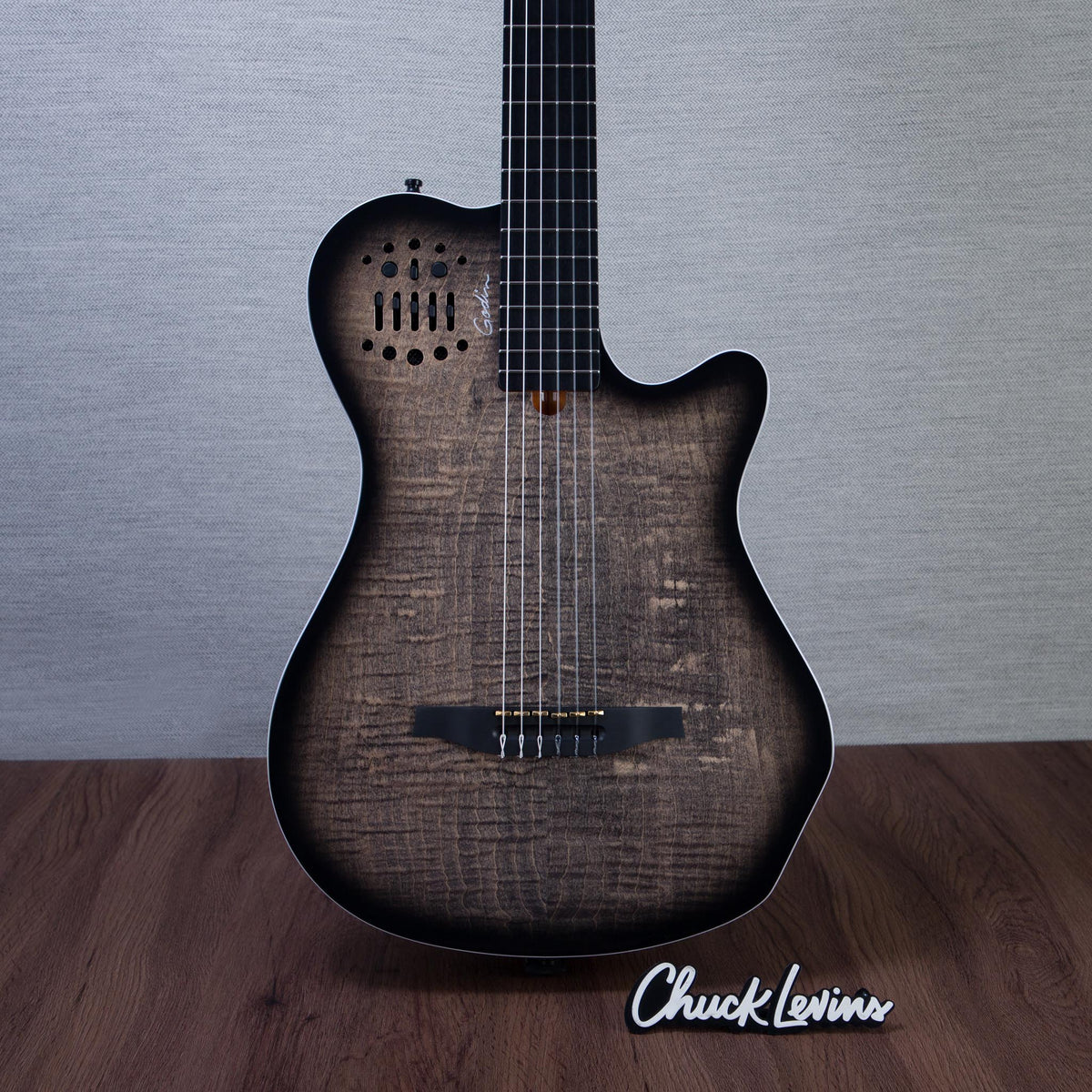 Godin MultiAc Grand Concert SA Nylon String Acoustic-Electric Guitar - Trans Black - CHUCKSCLUSIVE - #26317995