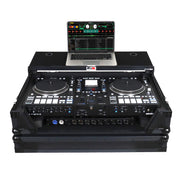 ProX XS-RANESYSONEWLTBLLED Flight Case For RANE SYSTEM ONE Dj Controller Sliding Laptop Shelf & Wheels - Black