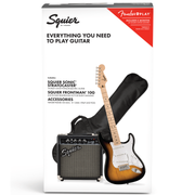 Squier Sonic Stratocaster Pack, Maple Fingerboard, 2-Color Sunburst, Gig Bag, 10G Amplifier
