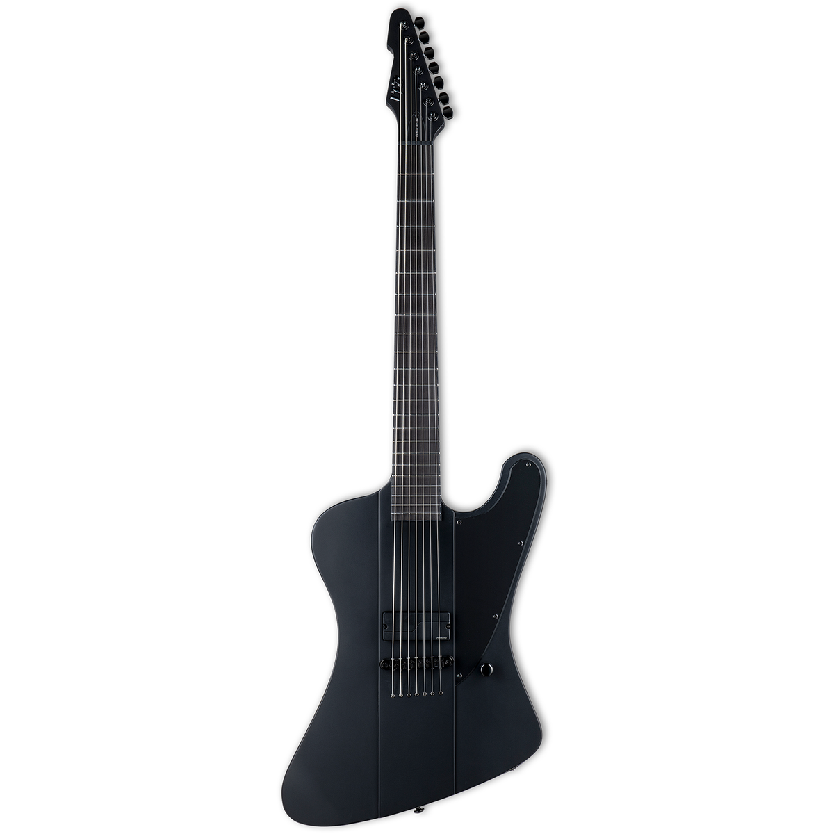 ESP LTD Phoenix-7 Baritone Black Metal 7-String Electric Guitar - Black Satin