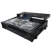 ProX XS-PRIME4WLTBL ATA Flight Case For Denon PRIME 4 G2/PRIME 4 MK2 DJ Controller with Laptop Shelf 1U Rack Space and Wheels - Black