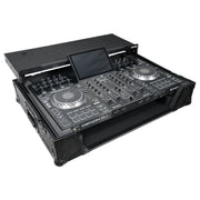 ProX XS-PRIME4WLTBL ATA Flight Case For Denon PRIME 4 G2/PRIME 4 MK2 DJ Controller with Laptop Shelf 1U Rack Space and Wheels - Black