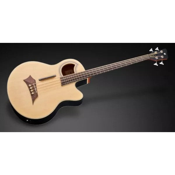 Warwick RockBass Alien Standard 4-String Acoustic Electric Bass Guitar - Natural Transparent Satin