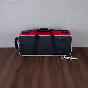 Marcus Bonna Custom Double Case for Piston Trumpets - Red / Black, Carbon Fiber Shell