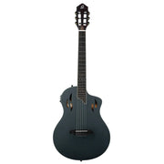 Ortega Tour Player Series Thinline Crossover Nylon String Acoustic Electric Guitar - Black