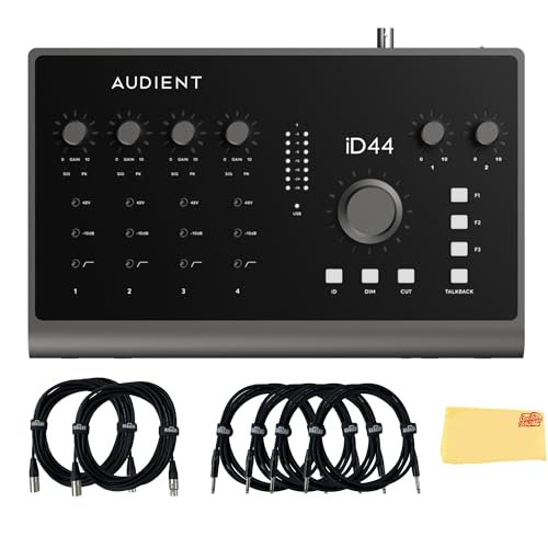Audient iD44 MKII USB Audio Interface w/ 4 XLR Cables