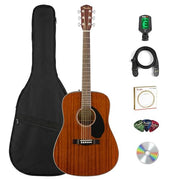 Fender CD-60S Solid Top Dreadnought Acoustic Guitar - All Mahogany w/ Gig Bag