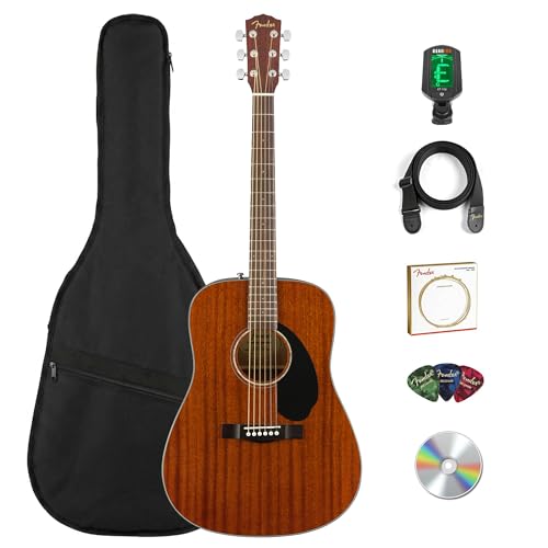 Fender CD-60S Solid Top Dreadnought Acoustic Guitar - All Mahogany w/ Gig Bag