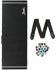 Fender Classic Series Wood Case for Jazzmaster/Jaguar - Black w/ Guitar Strap
