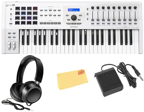 Arturia KeyLab 49 MkII Keyboard Controller - White w/ Headphones