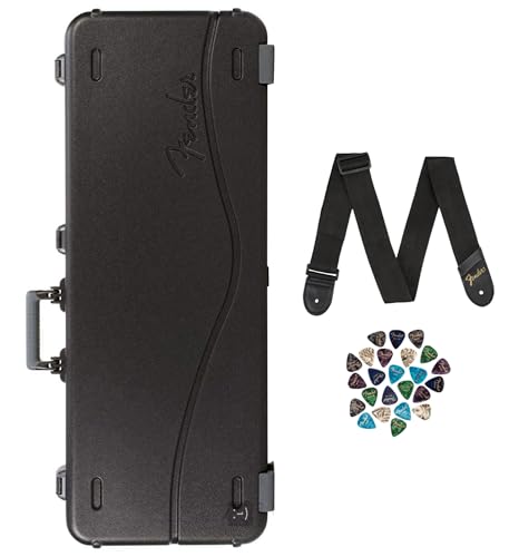 Fender Deluxe Molded Stratocaster-Telecaster Case - Black w/ Strap