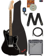 Fender Squier Affinity Jazzmaster - Metallic Black w/ Frontman 10G Amplifier