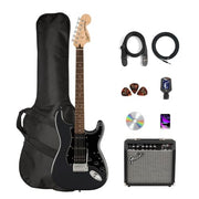 Fender Squier Affinity Stratocaster HSS - Charcoal Frost Metallic w/ Amplifier