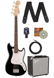 Fender Squier Sonic Bronco Bass - Black w/ Rumble 15 Amplifier