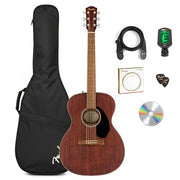 Fender CC-60S Solid Top Concert Acoustic Guitar - All Mahogany w/ Gig Bag