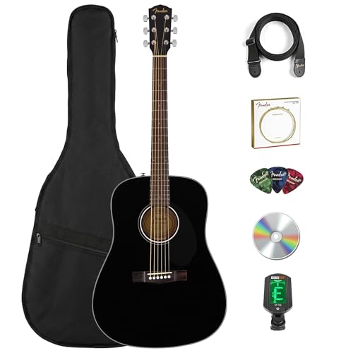 Fender FA-125 Dreadnought Acoustic Guitar - Black w/ Gig Bag