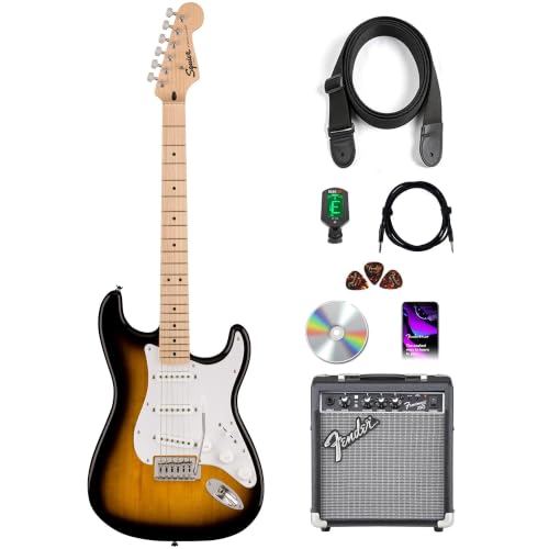 Fender Squier Sonic Stratocaster, Left Handed - Black w/ Tuner